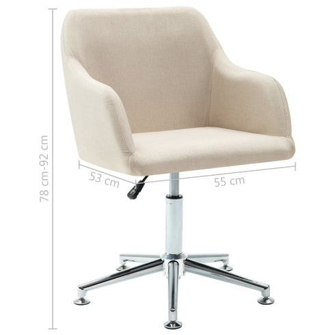 Swen Studio -  Swivel Dining Chairs 6 pcs Cream Fabric (UK/IE/FI/NO only) (6x331500)